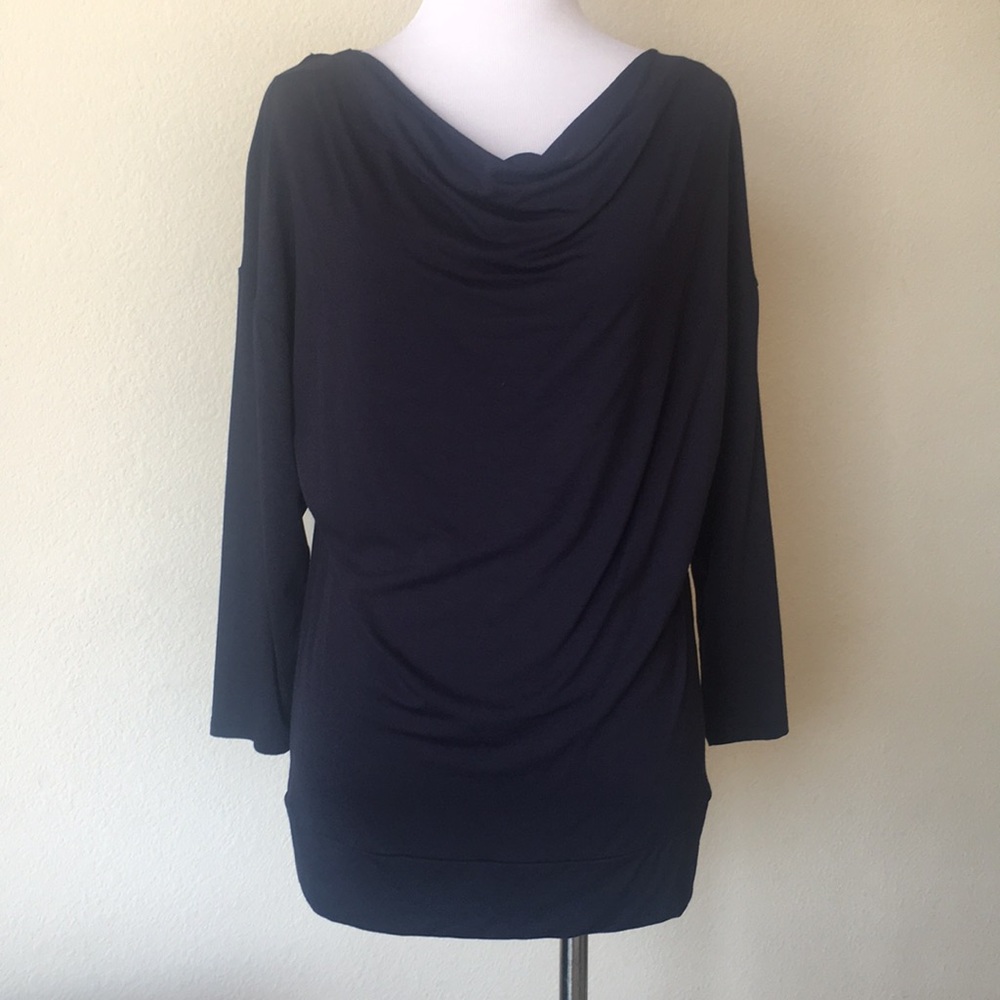 🆕 The Limited blue cowl neck lace open back top